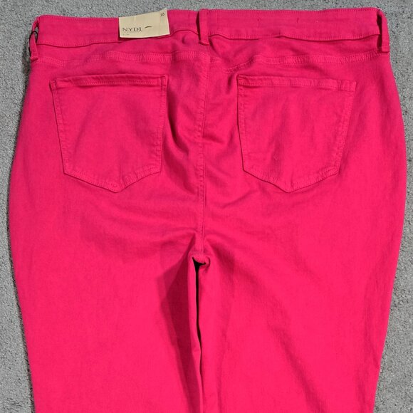 NYDJ NWT Big Pink Sheri Slim Double Button Fly Ankle Jeans Barbie MFOZSA2827 - Picture 6 of 10